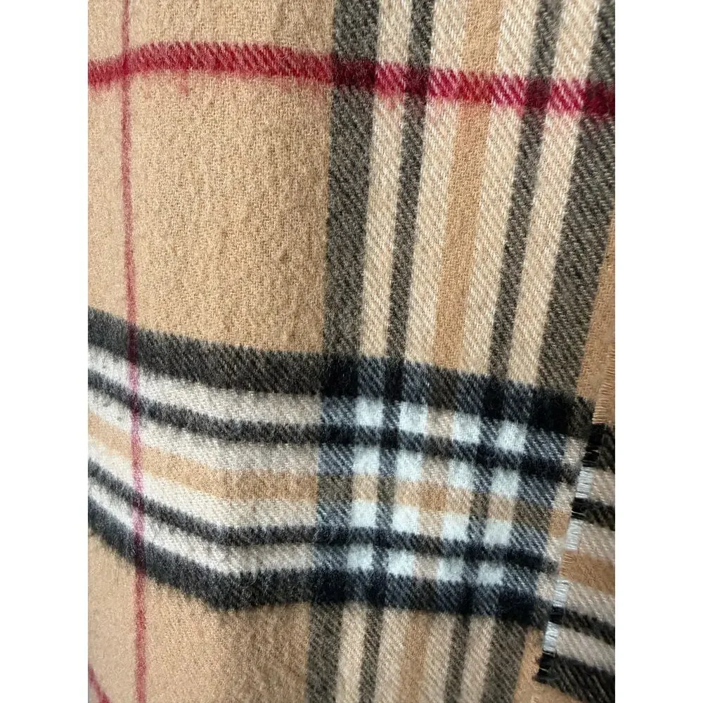 V. Fraas Cashmink Tan Red Black Plaid Scarf | Made in Germany